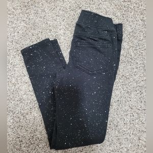 Girls size 7 black sparkle pull on jeggings jumping beans